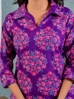 Royal Purple Floral Cotton Co-Ord Set for Women | Elegant Summer Collection | Festive & Casual Wear by sristyboutique