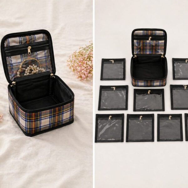 Detachable- Jewellery -Organizer Box- 10 Removable- Pouches-Sristyboutique