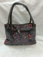 Women's Black Printed Shoulder Bag | Fun Floral & Doodle Tote | Lightweight Stylish Handbag | DAMLI Collection