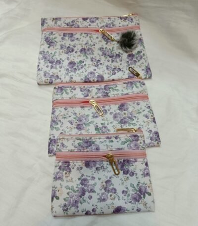 Purple Floral Multipurpose Pouch Set – Stylish Travel Organizer | Sristyboutique
