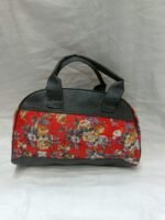 Red Floral Multipurpose Handbag | Stylish Travel, Makeup, Essentials Organizer | Lightweight & Durable