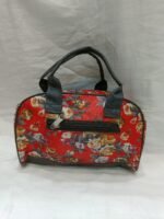 Red Floral Multipurpose Handbag | Stylish Travel, Makeup, Essentials Organizer | Lightweight & Durable