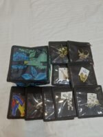 Detachable Jewellery Organizer Box with 10 Removable Pouches for Earrings, Rings & Accessories
