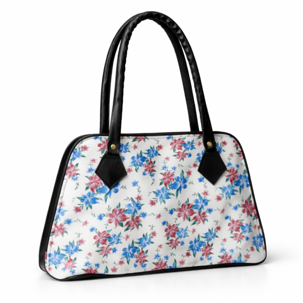Women's White Multicolor Floral Gardish Leather Handbag | Stylish Lightweight Tote | Sristy Boutique