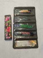 Foldable pouch showing usage with chains, payals, and cosmetics – compact accessory organizer