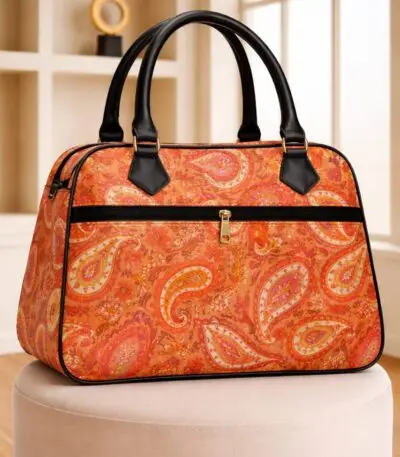 Floral Print Waterproof Tote Handbag with Zip Pockets and Leather Handles – Sristy Boutique